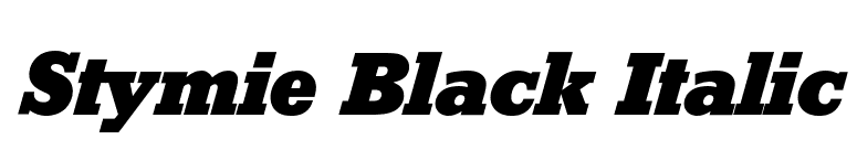 Stymie Black Italic font preview