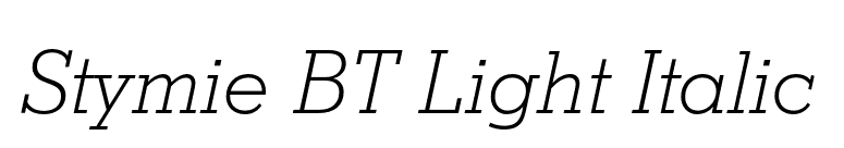 Stymie BT Light Italic font preview
