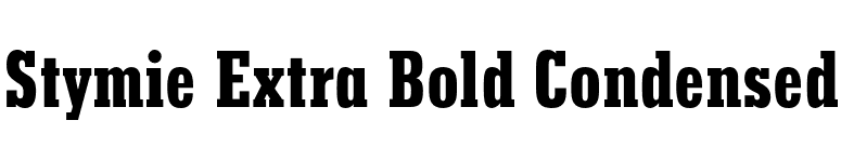 Stymie Extra Bold Condensed font preview