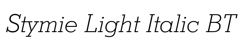 Stymie Light Italic BT font preview
