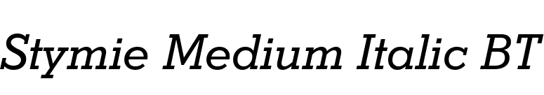 Stymie Medium Italic BT font preview