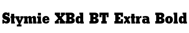 Stymie XBd BT Extra Bold font preview