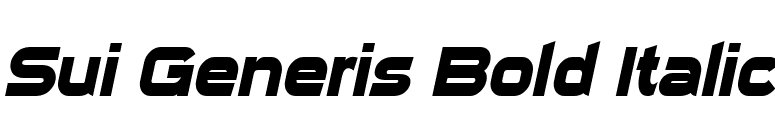 Sui Generis Bold Italic font preview
