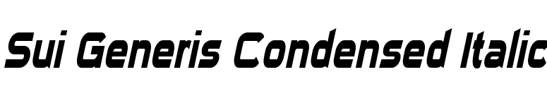 Sui Generis Condensed Italic font preview