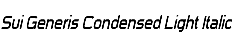 Sui Generis Condensed Light Italic font preview