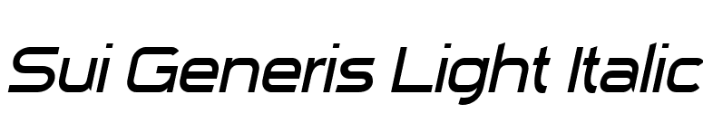 Sui Generis Light Italic font preview