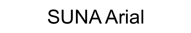 SUNA Arial font preview
