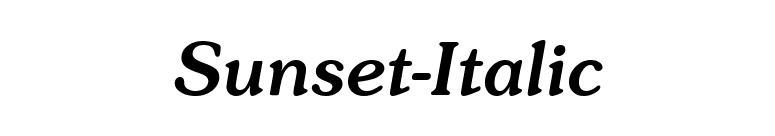Sunset-Italic font preview