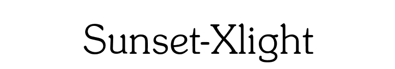 Sunset-Xlight font preview