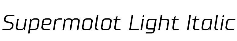 Supermolot Light Italic font preview
