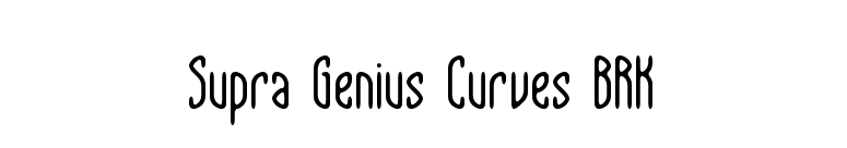 Supra Genius Curves BRK font preview
