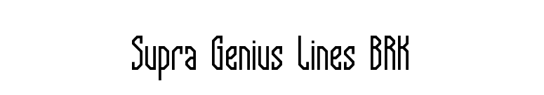 Supra Genius Lines BRK font preview