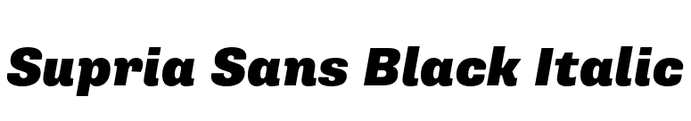 Supria Sans Black Italic font preview