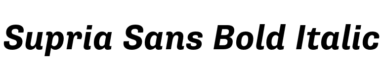Supria Sans Bold Italic font preview