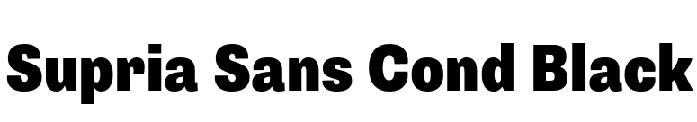 Supria Sans Cond Black font preview