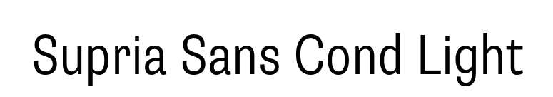 Supria Sans Cond Light font preview