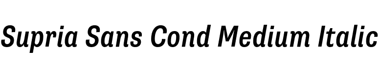 Supria Sans Cond Medium Italic font preview