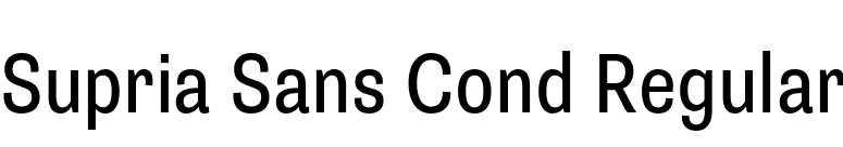 Supria Sans Cond Regular font preview