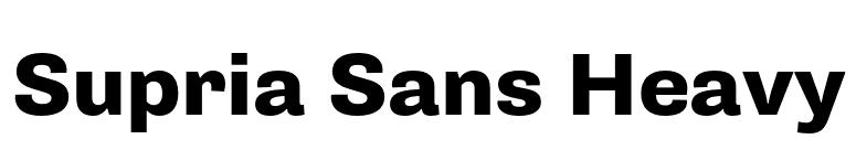 Supria Sans Heavy font preview