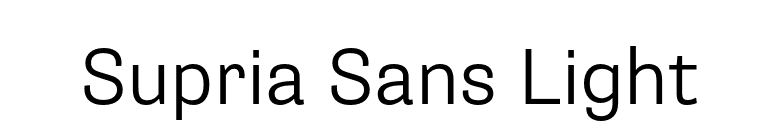 Supria Sans Light font preview