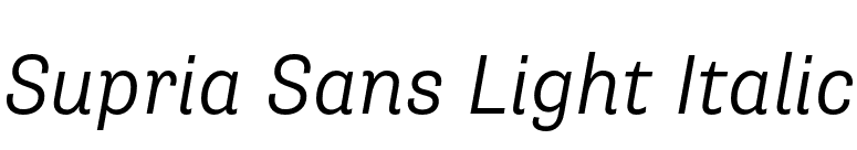 Supria Sans Light Italic font preview
