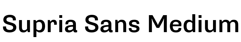 Supria Sans Medium font preview