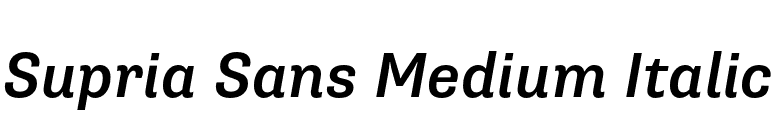 Supria Sans Medium Italic font preview