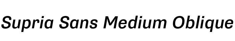 Supria Sans Medium Oblique font preview