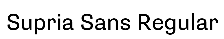Supria Sans Regular font preview