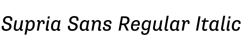 Supria Sans Regular Italic font preview