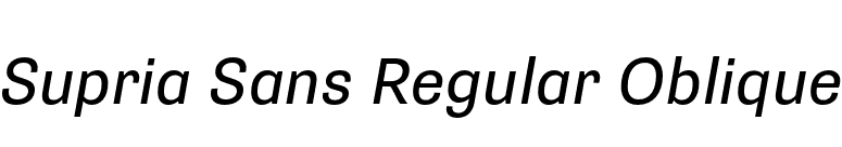 Supria Sans Regular Oblique font preview
