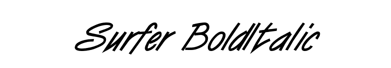 Surfer BoldItalic font preview