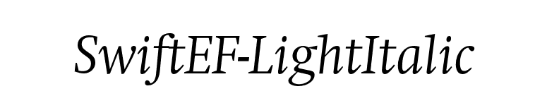 SwiftEF-LightItalic font preview