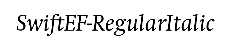 SwiftEF-RegularItalic font preview