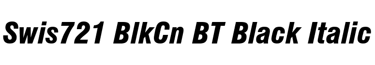 Swis721 BlkCn BT Black Italic font preview