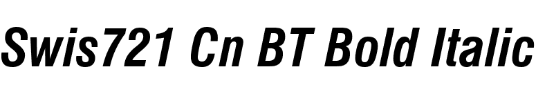 Swis721 Cn BT Bold Italic font preview