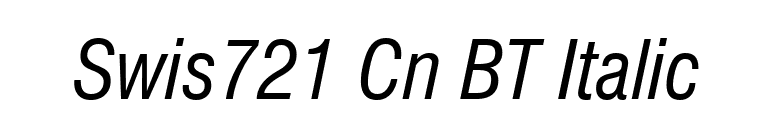 Swis721 Cn BT Italic font preview