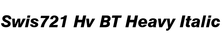 Swis721 Hv BT Heavy Italic font preview