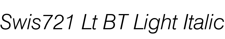 Swis721 Lt BT Light Italic font preview