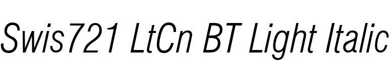 Swis721 LtCn BT Light Italic font preview