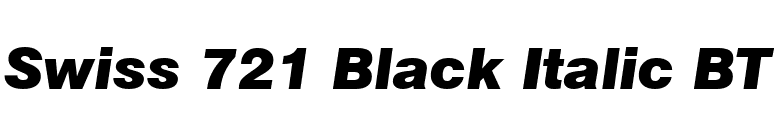 Swiss 721 Black Italic BT font preview