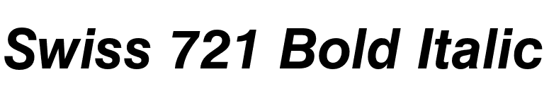 Swiss 721 Bold Italic font preview