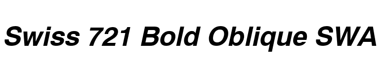Swiss 721 Bold Oblique SWA font preview
