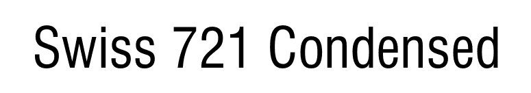 Swiss 721 Condensed font preview