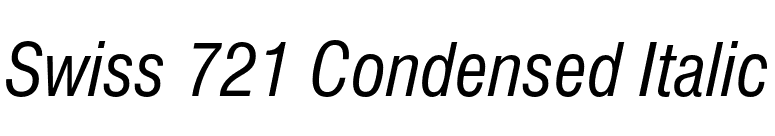 Swiss 721 Condensed Italic font preview