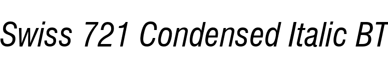 Swiss 721 Condensed Italic BT font preview