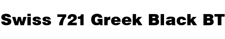 Swiss 721 Greek Black BT font preview