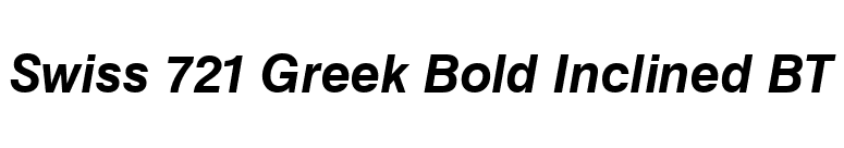 Swiss 721 Greek Bold Inclined BT font preview