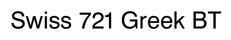 Swiss 721 Greek BT font preview