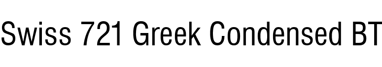 Swiss 721 Greek Condensed BT font preview